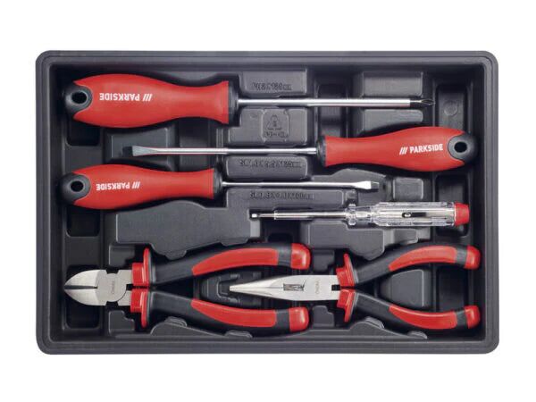 CAJA DE HERRAMIENTAS CON DESTORNILLADOR INALÁMBRICO PWBM A1